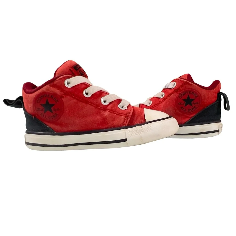 Converse Chuck Taylor All Star Street Mid Infant Size 7 Red Black Shoes 765300F